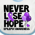 thumbnail image 4 of Inktastic Never Lose Hope Epilepsy Awareness with Balloons and Purple Ribbon Boys or Girls Baby Bib, 4 of 4