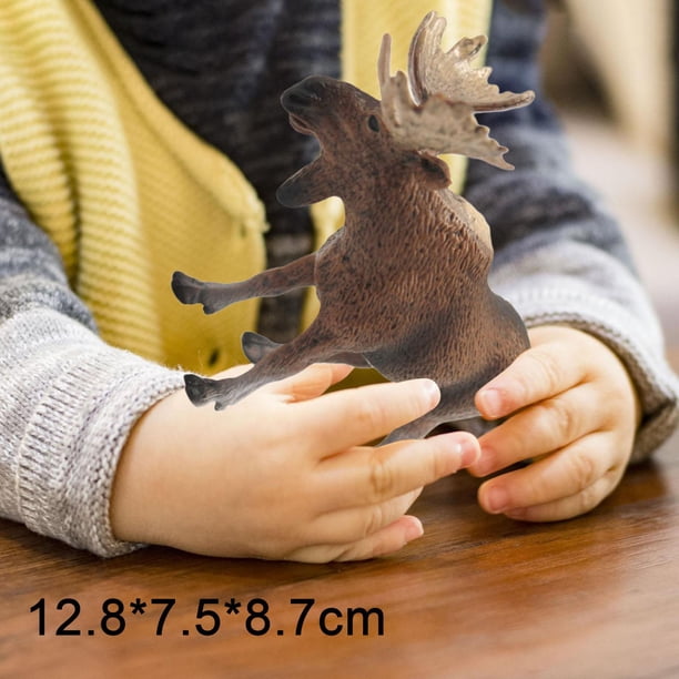 Figura de animal de juguete perfecl modelo de Alce realista para mesa Suministros D