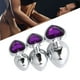 thumbnail image 5 of Juego de tapones anales en forma de corazón, 3 piezas de tapón anal de metal, tapón anal de juguete, tapones anales de metal construidos para precisión, 5 of 8