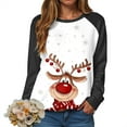 thumbnail image 5 of larppty Christmas Sweatshirt Raglan Long Sleeve Reindeer Graphic Pullover Tops for Women (White, XXL), 5 of 9