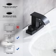 thumbnail image 3 of Waterfall Bathroom Faucet - 2 Handle 4 Inch Centerset Faucet for Lavatory Bathroom Sink, with cUPC Faucet Supply Line Hoses for Bathroom Restroom Vanity Lavatory, Matter Black, 3 of 9