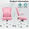 thumbnail image 3 of COOLHUT Office Chair, Ergonomic Desk Chair with Adjustable Lumbar Support, High Back Mesh Computer Chair with Flip-up Armrests-BIFMA Passed Task Chairs, Executive Chair for Home Office，Pink, 3 of 12