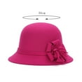 thumbnail image 6 of Ayyufe Women Retro Flower Bowler Hat Solid Color Cap for Party Prom Cocktail Travel, 6 of 8