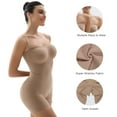thumbnail image 4 of SHAPERX Strapless Bodysuit for Women Tummy Control Shapewear Butt Lifter Full Body Shaper with Removable Straps, 4 of 6