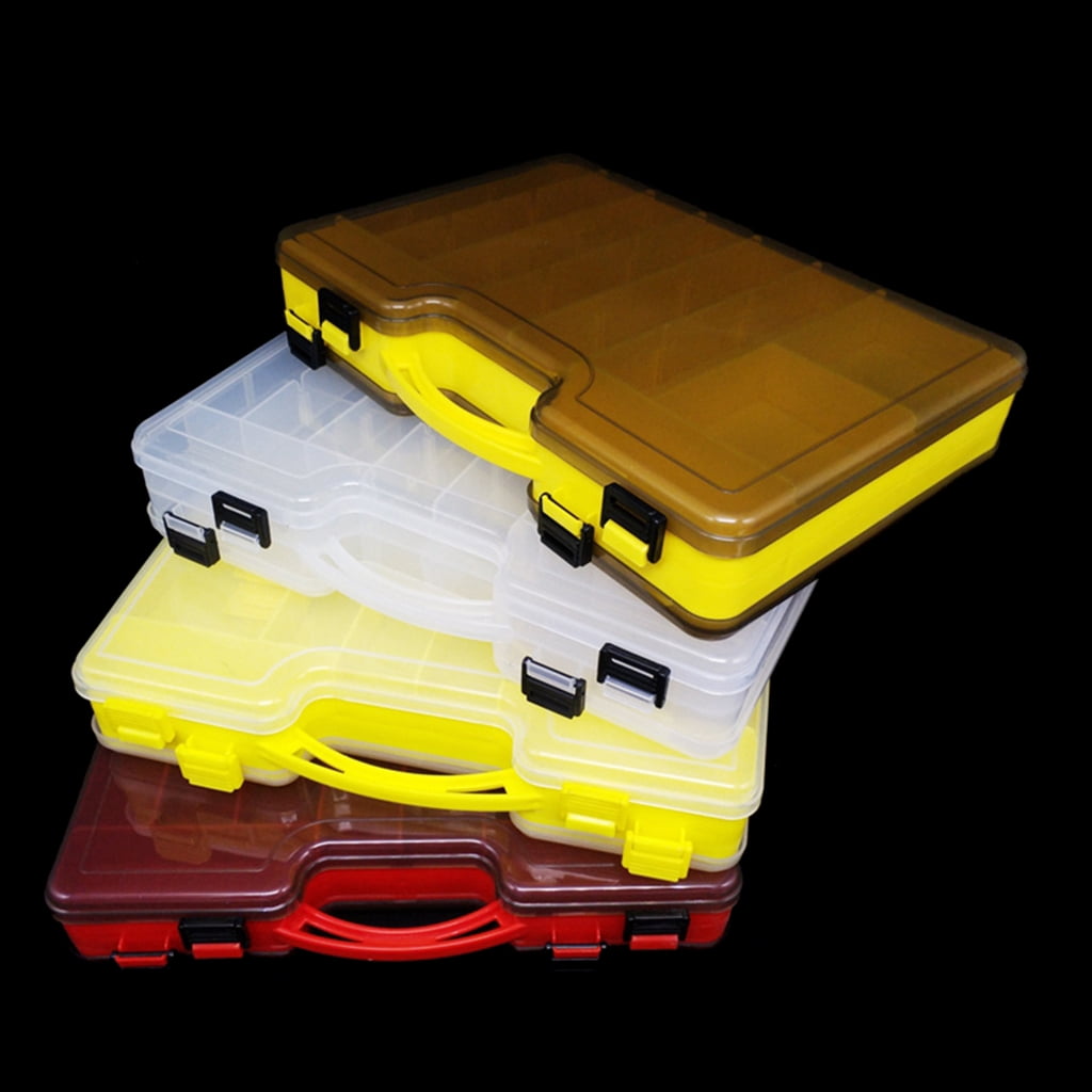 ANXPTIME Plastic Tackle Box Fishing Lures Case Double Sided Fishing Baits Box with Removable Dividers Accessory Storage Case