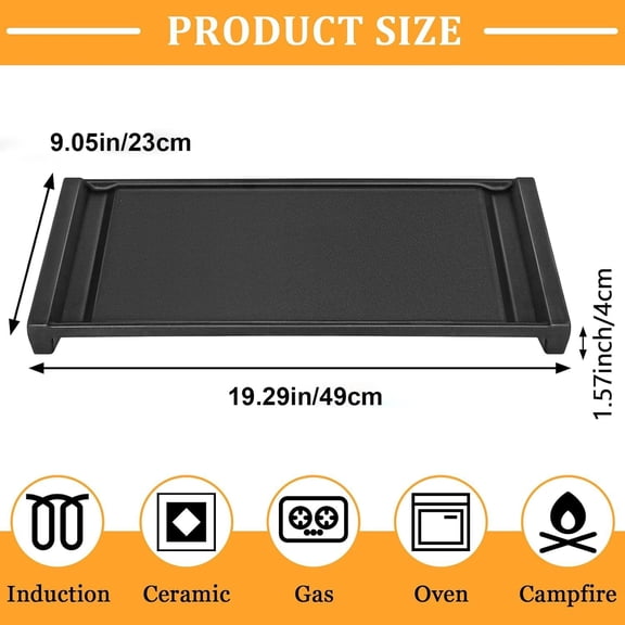 WB31X24738 Griddle Replacement for  Gas Stove - Heavy Duty Cast Iron Center Griddle Plate for  Gas Range