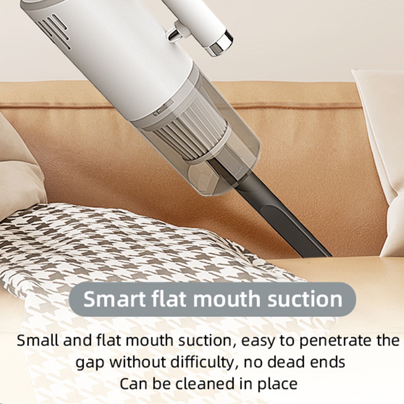 Portable Wireless Handheld Vacuum Cleaner,120W High Suction Wet & Dry Mini Vacuum with Long Battery Life and Multiple Attachments,Compact and Easy to Use for Household,Car,and Office Cleaning-White
