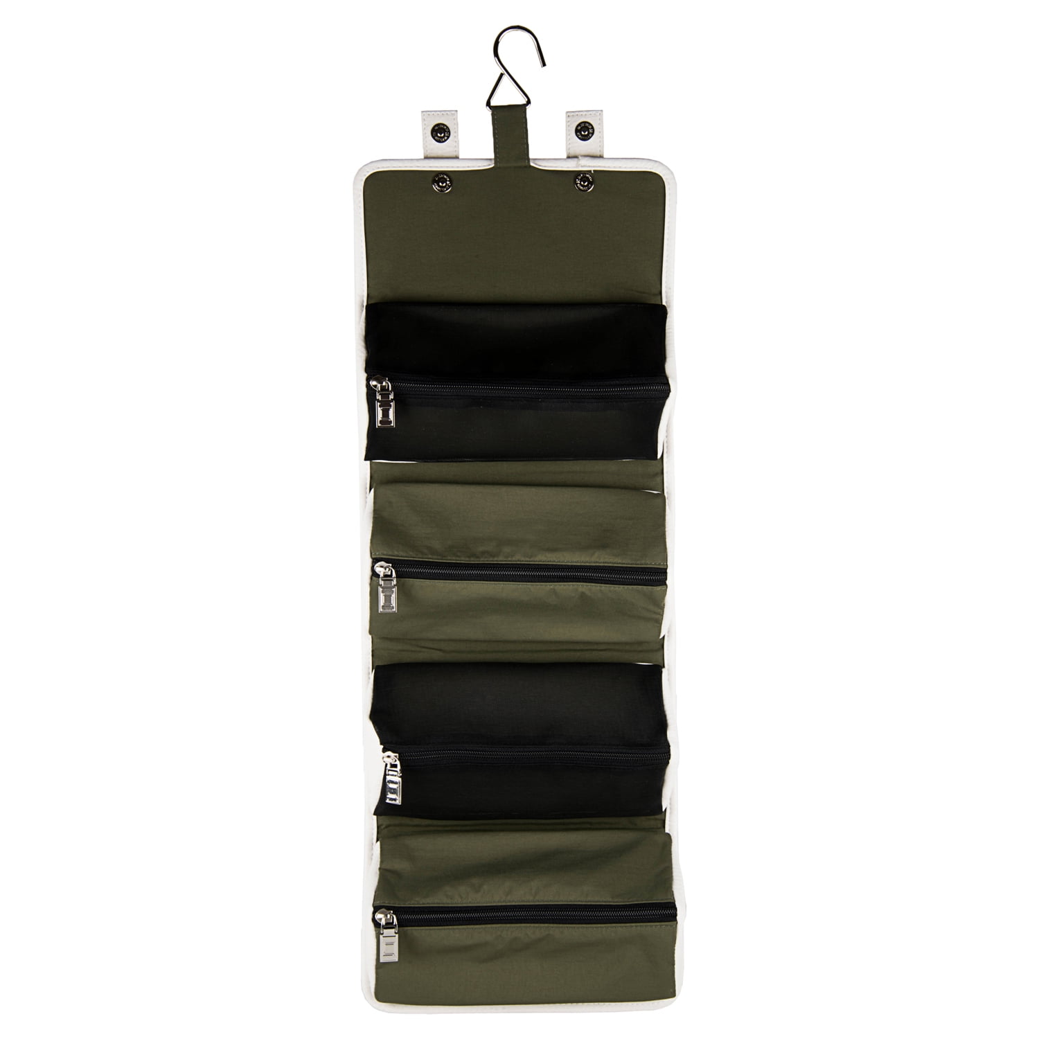 Travel Toiletry Organizer – Compact Hanging Leatherette Bag with 4 Removable Compartments for Men & Women