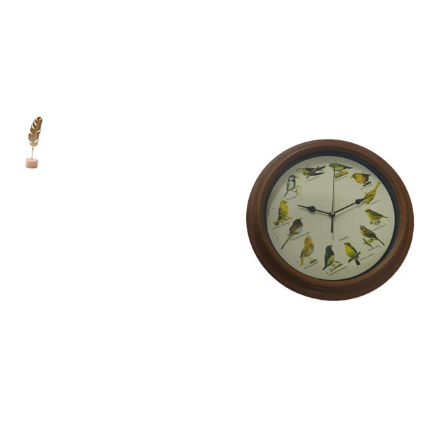 Escultura de hoja de metal, estatua de reloj de pared, pájaro cantor, arte de pared, hierro, madera, portátil, diseño elegante, adecuado para el hogar