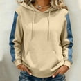 thumbnail image 6 of Qiggri Women's Oversized Embroidered Hoodies 2026 Sweatshirts Long Sleeve Pullover with Kangaroo Pocket Stripe Side Patchwork Tops Casual Fall Winter Outfits XXL, 6 of 8