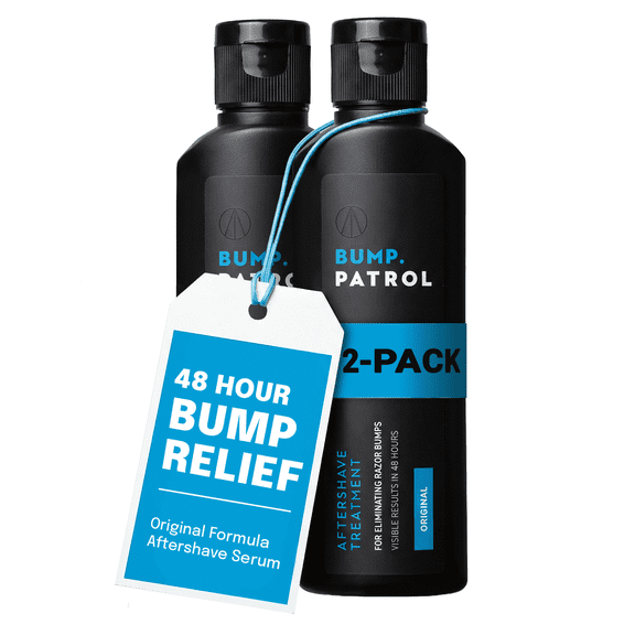 Bump Patrol Original Formula Aftershave Treatment Serum – Razor Bump Stopper and Ingrown Hair Treatment for Men and Women, Ingrown Hair Serum with Salicylic Acid - 2 oz (Pack of 2)