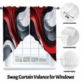 thumbnail image 3 of Abstract Stitching Swag Curtain Valance for Windows, Red Black White Water Ripple Window Treatments Short Swag Topper for Kitchen Windows Bathroom Bedroom, 36"x36", 3 of 8