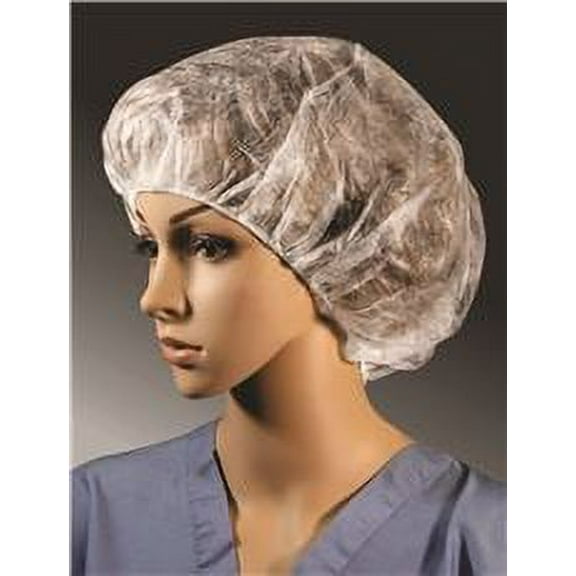 Cellucap Bouffant Cap, Polypropylene, 18 in Dia., White, S, 1000 PK B4HS