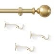 thumbnail image 5 of Threadmade Cordelia Single Curtain Rod with Globe Ball Finial, Soft Gold - 32"W x 142"L, 5 of 6