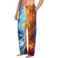 thumbnail image 2 of Balery Red And Blue Flame Waves print Men's Pajama Pants,Ultra Lightweight Pjs,Lounge Pant-X-Large, 2 of 9