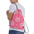 thumbnail image 3 of Bingfone Cartoon Pigs And Hearts Drawstrings Backpacks Bags For Men Women Gym Drawstrings Bag, 3 of 9