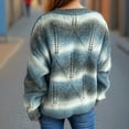 thumbnail image 4 of Hot6sl Women's Gradient Hollow Long Sleeve Round Neck Sweater, 4 of 7