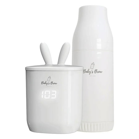 Baby's Brew Portable Bottle Warmer, Travel Baby Bottle Warmer, (Warmer Set) White