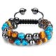 thumbnail image 1 of Triple Protection Bracelets Blue Tiger Eye Hematite 8mm Beads Bracelet For Men, 1 of 3