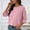 Pink, variant on Women's Solid Knit Quarter Sleeve Round Neck Casual Sweater Top