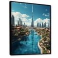 thumbnail image 2 of Designart "City of Heights Dubai I" Cityscapes Floater Framed Wall Art Living Room, 2 of 7
