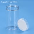 thumbnail image 4 of Uxcell 14oz/ 400ml Round Plastic Jars with Transparent Screw Top Lid for Storage 2Pack, 4 of 5