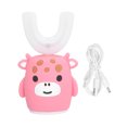 thumbnail image 1 of Cepillo de dientes eléctrico en forma de U, cepillo de dientes de boca entera para niños ultrasónico automático, rosa, 1 of 9