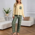 thumbnail image 2 of CONZONE Womens Pajamas Sets 2 Peice Pjs Set Long Sleeve Sleepwear Tops Long Pants Plaid Soft Fall Winter Nightwear Loungewear for Lady, 2 of 8
