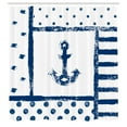 thumbnail image 3 of Ambesonne Anchor Shower Curtain, Grunge Boat Navy Theme, 69"Wx84"L, Dark Blue White, 3 of 5