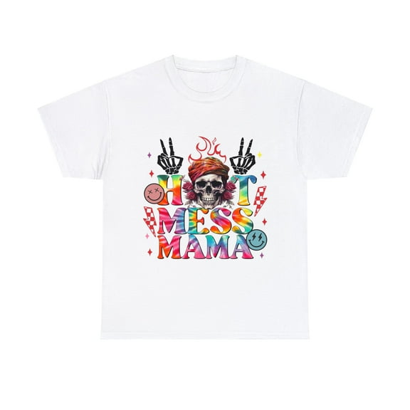 Skull Mother's Day Hot mess mama shirt, mother's day giftID-0131-T6KL