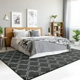 thumbnail image 7 of Junovo 7'x10'Modern Geometric Area Rug for Bedroom and Living Room, Fluffy Indoor Carpet for Family Room Decor,Dark Gray, 7 of 7