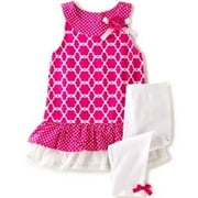 Kids Headquarters Little Girls' 2-Piece Printed Ruffle Tunic Size 6X