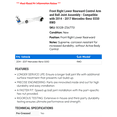 thumbnail image 2 of Front Right Lower Rearward Control Arm and Ball Joint Assembly - Compatible with 2014 - 2017 Mercedes-Benz S550 RWD 2015 2016, 2 of 2