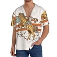 thumbnail image 3 of Fotbe Vintage Wild West Cowboy print Short Sleeve Button Down Shirts for Men Casual Summer Beach Wrinkle Free Shirt-X-Large, 3 of 7