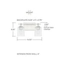 thumbnail image 3 of Capital Lighting 128521-449 Greyson 2 Light 15" Wide Bathroom Vanity Light - Brass, 3 of 7