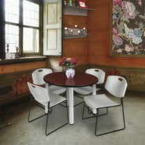 Regency Kee 42" Round Breakroom Table,Mahogany/ TB42RNDMHBPCM44GY