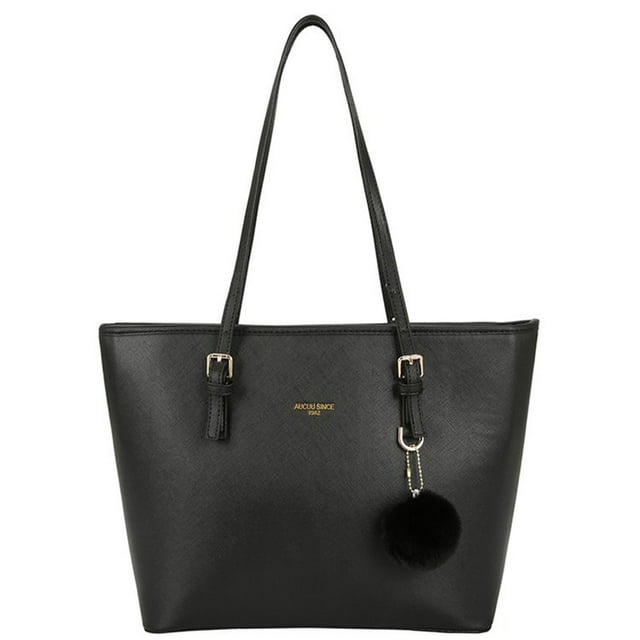 Bolso de mujer Rawiri negro, bolso shopper de mujer, bolso de mujer de piel, bolso escolar grande para la oficina, compras escolares