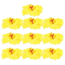 ibasenice 10Pcs Yellow Artificial Hawaiian Flowers for Luau Party Tabletop Decoration and Coffee Shop Decor