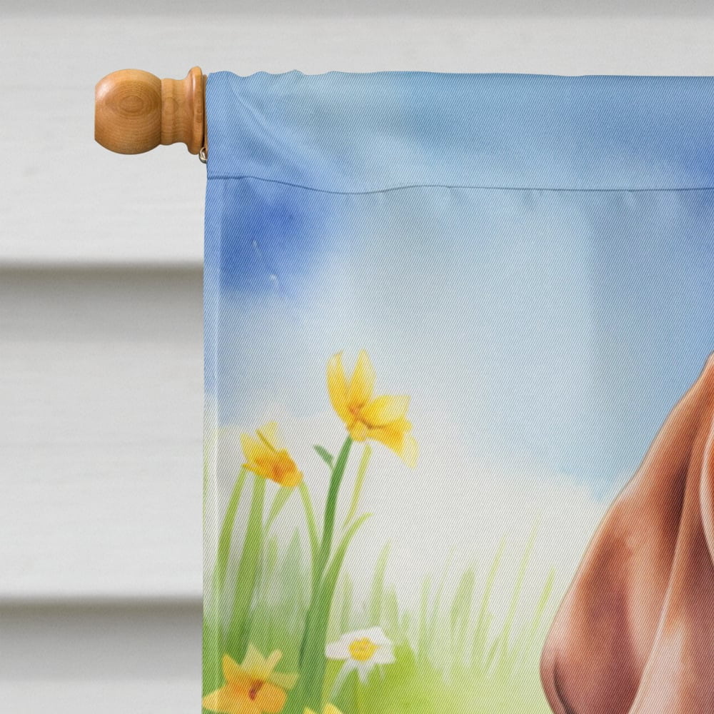 Redbone Coonhound Easter Egg Hunt House Flag 28 in x 40 in