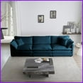thumbnail image 6 of Modern Oversized L-Shaped Modular Sectional Sofa with Reversible Ottoman – Blue Chenille for Living Room Comfort, 6 of 17