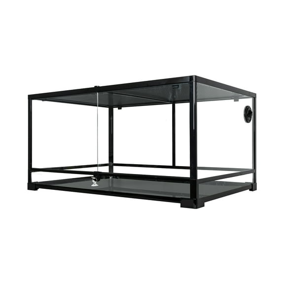 GUZZLO Full Glass 90 Gallon Reptile Tank,  36" x 24"x 24", Black
