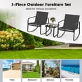thumbnail image 6 of Gymax 3 Piece Rocking Bistro Set Patio Furniture Set w/ 2 Rocking Chairs & Glass-Top Coffee Table, 6 of 10