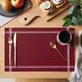 thumbnail image 2 of Solid Color Placemats Set of 4 Wine Red Place Mats Table Mats Kitchen Dining Home Outdoor Party Table Decoration, 2 of 9