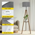 thumbnail image 2 of OUTON Large Drum Lamp Shades for Floor Lamps, 16" Top x 16" Bottom x 9" High, Easy to Assemble, Replacement Linen Lampshades for Table Lamps & Bedside Lamps (1.65" Spider), Grey, 2 of 5