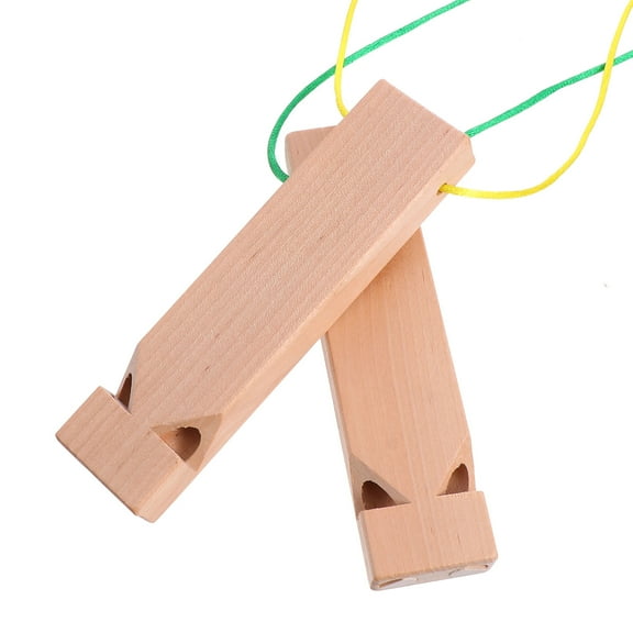 BESTOYARD Beige Wooden Whistle Toy Set for Kids Play, Durable Timber, Great for Parties and Musical Development, 2pcs