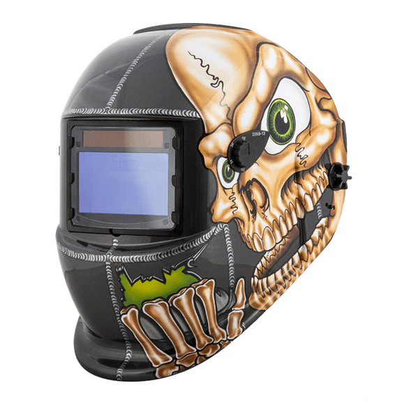 Titan 41279 Auto Darkening Solar Powered Welding Helmet with Skull Graphics