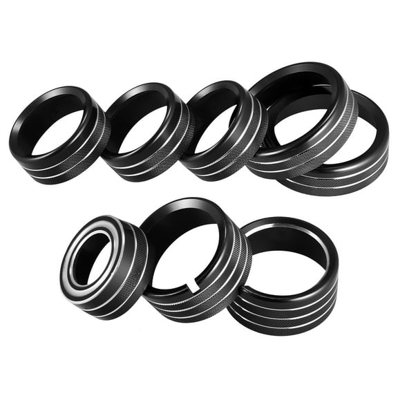 8 Pcs Black Aluminum Alloy AC Radio Switch Knob Cover for Chevy Silverado 2014-2018 for GMC Sierra 2014-2018