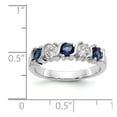 thumbnail image 7 of 14K White Gold Ring Band Gemstone Diamond Round Sapphire Blue, Size 6, 7 of 7