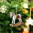 thumbnail image 4 of JeashCHAT Resin Christmas Horse Ornaments, Animal Horse Figurine Hanging Pendant Christmas Tree Ornaments Holiday Party Xmas Gifts, 3.15inch, White, 4 of 6
