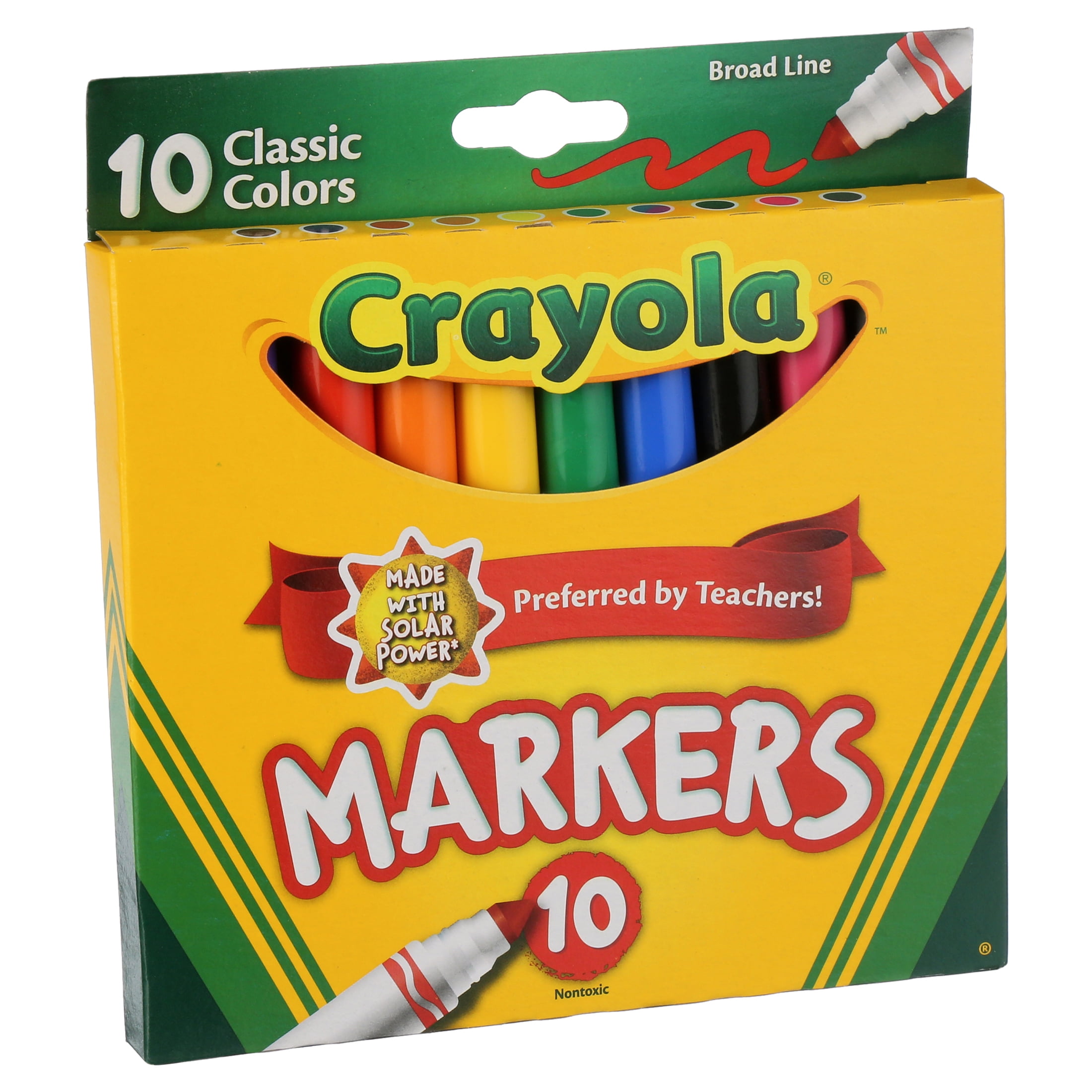 Bright Crayola lavabile broadline Marker 10pk Nuovo di Zecca 